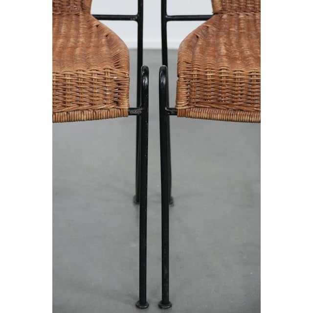 Wood Vintage Dining Chairs with Cast Iron Frame from Frederick Weinberg, Set of 2 For Sale - Image 7 of 14