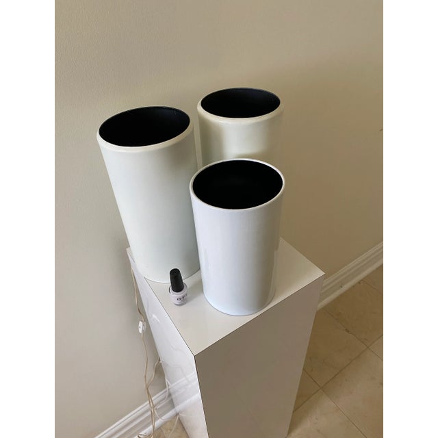Mid-Century Modern Vintage Canister "Up Light" Metal Lamps - Set of 3 For Sale - Image 3 of 7