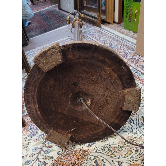 Bronze Early 20th Century Neoclassical Carved Napoleon III Style Floor Lamp For Sale - Image 8 of 12
