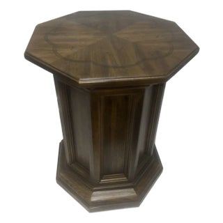 1960s Vintage Octagonal Pedestal End Table For Sale