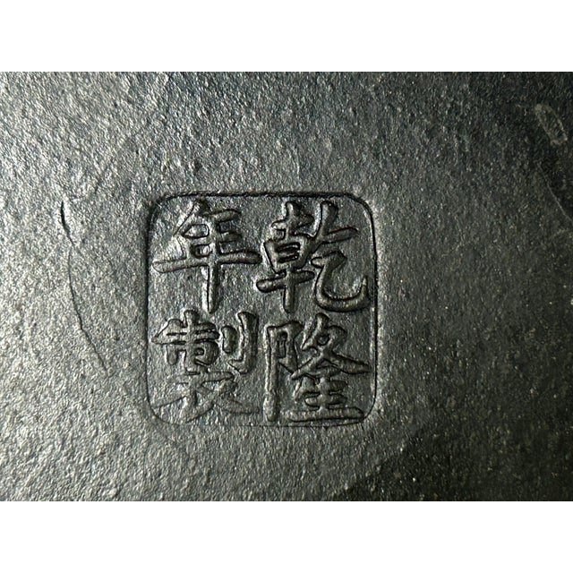 Vintage Chinese Black Golden Graphic Zisha Clay Teapot Art Display For Sale - Image 10 of 10