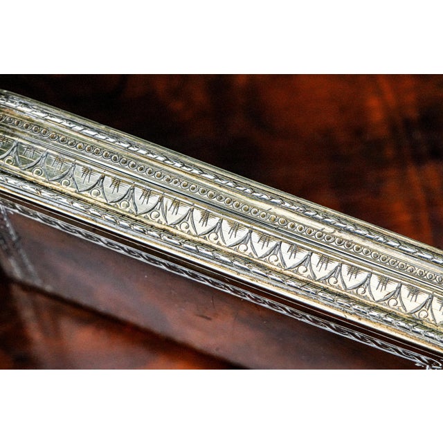 Stunning Ornate European Continental Sterling Silver Malachite Enamel Antique Snuff Box For Sale - Image 15 of 17