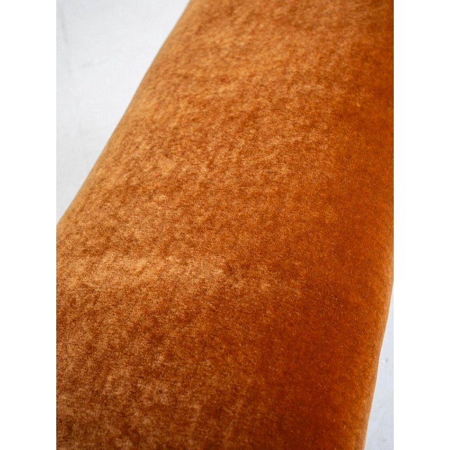 Textile 1980’s Waterfall Bench in Copper Mohair For Sale - Image 7 of 8