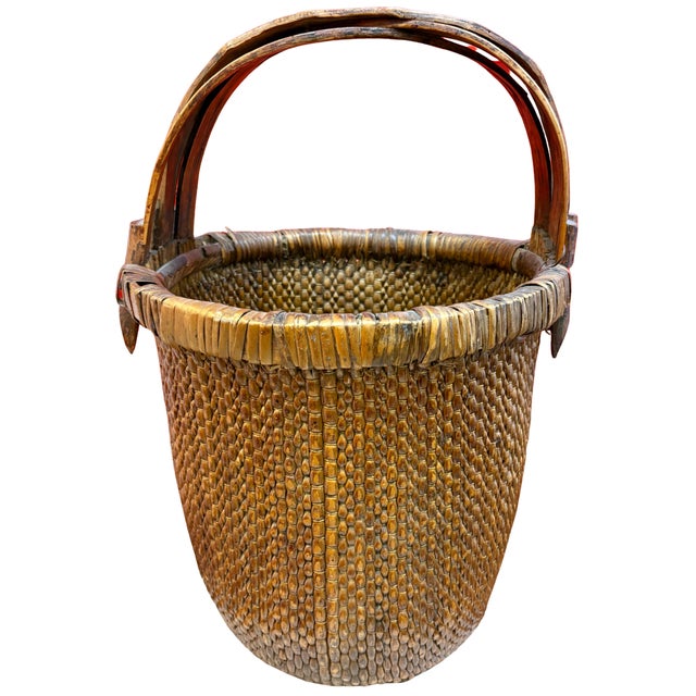 Rustic Chinese Rice Basket For Sale - Image 3 of 5