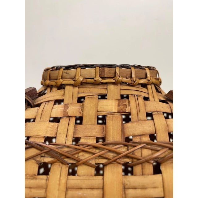 1970s Vintage Rattan Woven Basket For Sale In Seattle - Image 6 of 9