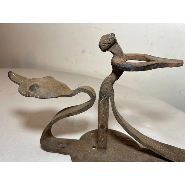 Antique Early 19th Century Hand Wrought Iron Coat Hat Wall Hook Bracket Holder For Sale - Image 11 of 13