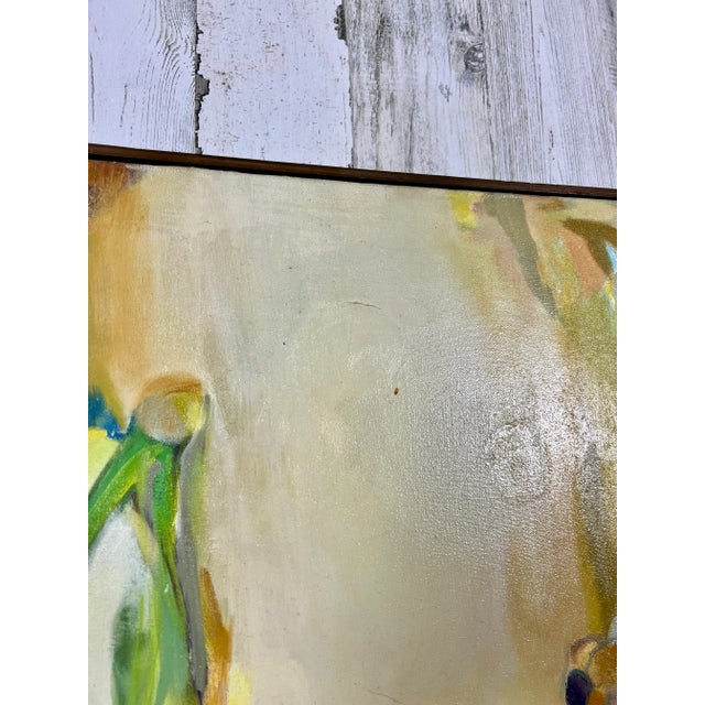 Yellow Abstract Oil on Canvas For Sale - Image 8 of 13