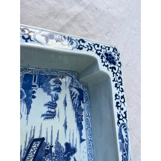 19th Century Chinese Export Blue and White Narcissus Planter For Sale - Image 10 of 12
