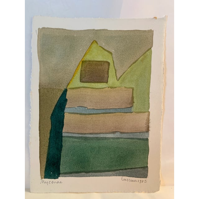 1980s "Mycenae" Abstract Watercolor Painting by Lee Hall For Sale In New York - Image 6 of 6