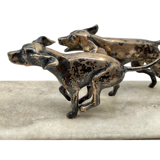 Metal Early 20th Century S. Kirk & Sons Sterling Silver Foxhounds Sculpture Limited Edition For Sale - Image 7 of 15