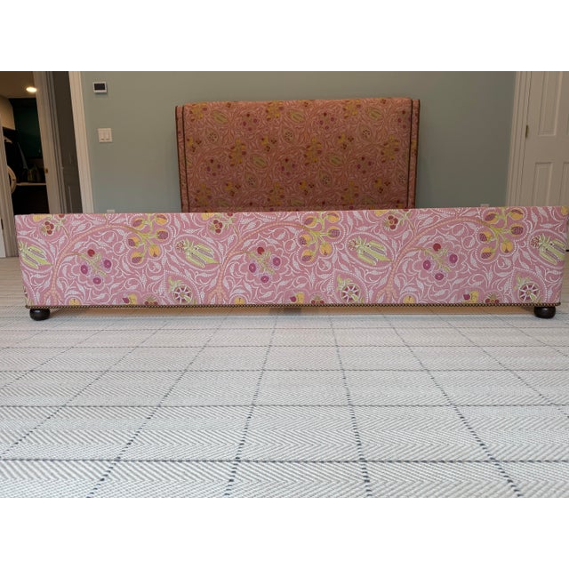 Textile Raoul Textiles Indira Rouge King Size Bed Frame With Nailheads For Sale - Image 7 of 12