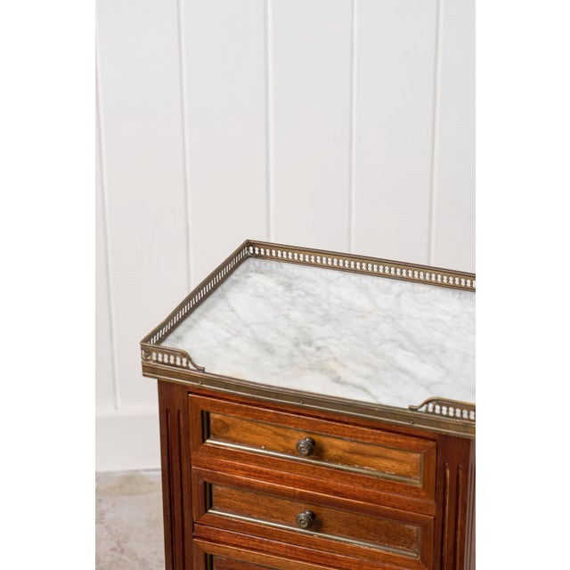 Pair of Louis XVI Style Side Tables With Marble Tops For Sale - Image 15 of 15