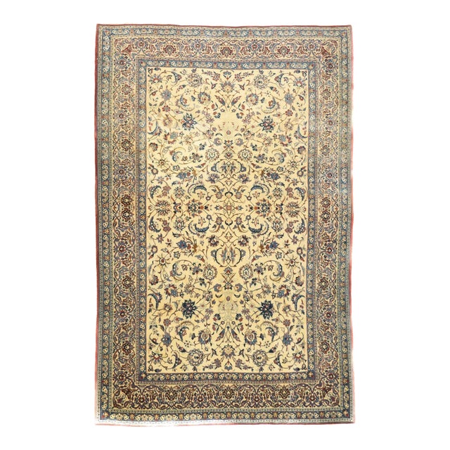 1970s Vintage Persian Nain Rug 5'5'' x 8'5'' For Sale