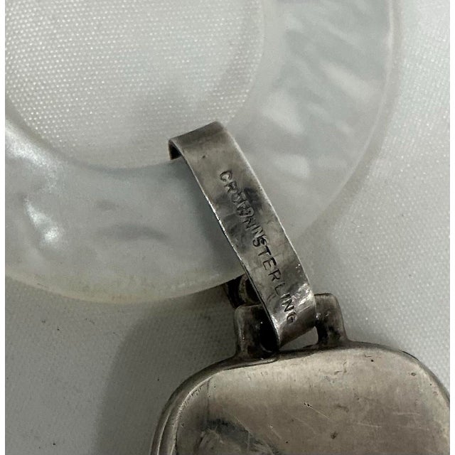 Silver Vintage Crown Sterling Teething Ring With Sterling Baby Rattle and “Nicole” Ingraving For Sale - Image 8 of 8