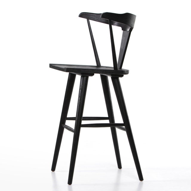 Wood Four Hands Ripley Bar Stool - Black Oak For Sale - Image 7 of 10