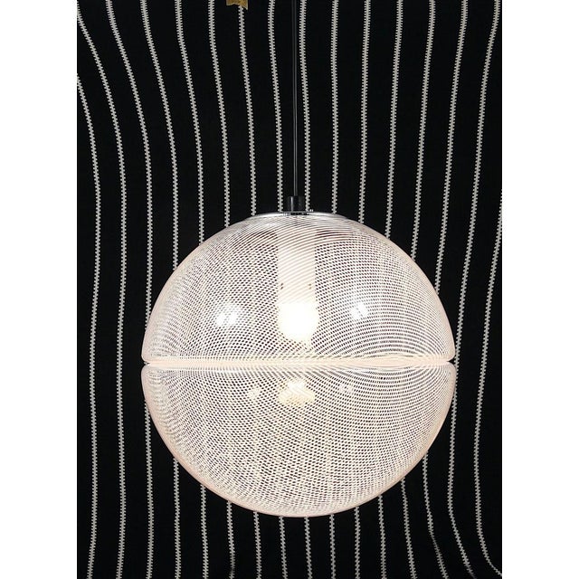 Postmodern Striped Op-Art Globe Pendant Lamp by Guzzini attributed to Meblo, 1970s For Sale - Image 14 of 18