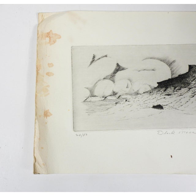 Paper 1974 Black Mesa New Mexico Landscape Etching For Sale - Image 7 of 7