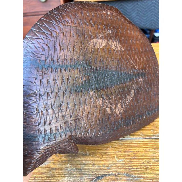 Vintage Japanese Carved Fish Shaped Sushi Tray, Nikkō-San, Circa 1950’s For Sale - Image 12 of 17