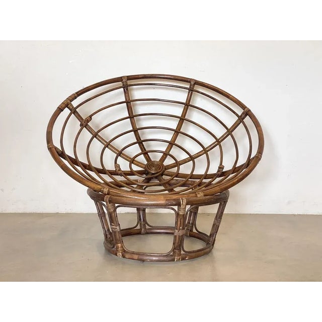 Brown Vintage Bamboo Armchair, 1970s For Sale - Image 8 of 8