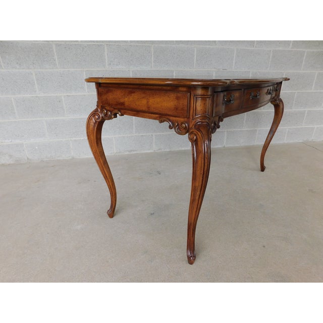 Weiman Tables French Louis XV Style ⁣⁣⁣Parquetry Inlaid Writing Desk 52"w For Sale - Image 12 of 18