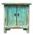 16.25" Distressed Light Blue 2 Doors End Table Nightstand Chest For Sale