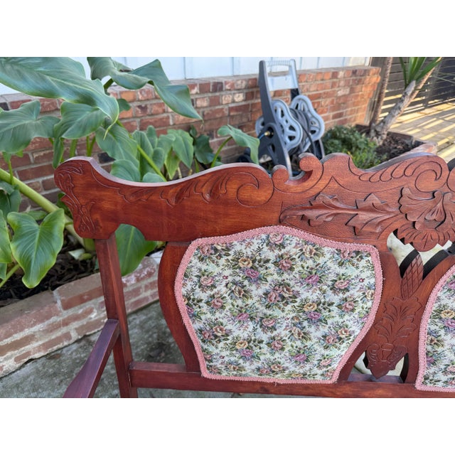 Victorian Victorian Bench Antique Settee For Sale - Image 3 of 8