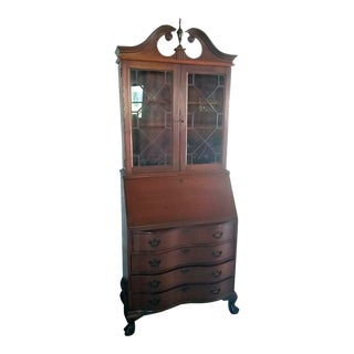 Mid 20th Century Chippendale-Style Cherry Secretary Desk For Sale