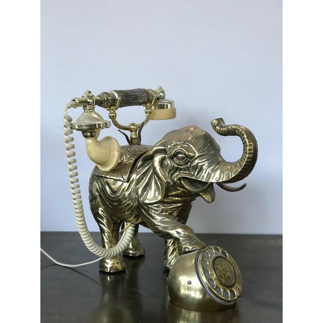 Vintage Brass Elephant Rotary Dial Telephone Chairish