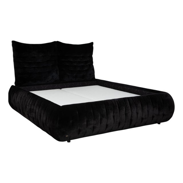 Feya Bed in Black Velour from Bretz For Sale