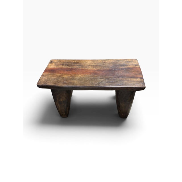Brown Vintage African Carved Wood Senufo Low Table/Stool 23" W For Sale - Image 8 of 10