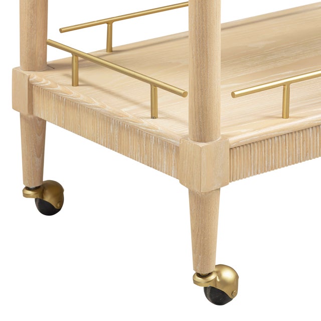 Slosh Natural Ash Bar Cart For Sale In Los Angeles - Image 6 of 8