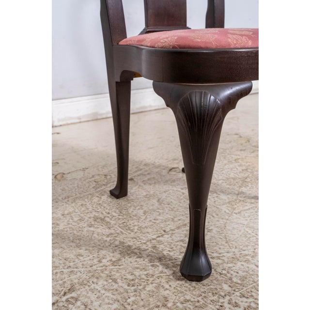 Brown Set of 8 Bench Made Hand Crafted Walnut Dining Chairs For Sale - Image 8 of 18