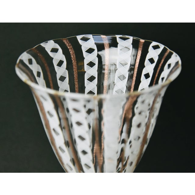 Glass 1950s Mid Century Cenedese Venetian Zanfirico Tall Goblets, Set of 12 For Sale - Image 7 of 7