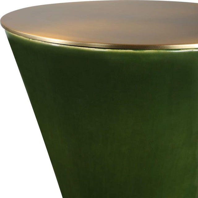 Mid-Century Modern Midcentury Modern Green Hourglass Narrow Drink Table For Sale - Image 3 of 4