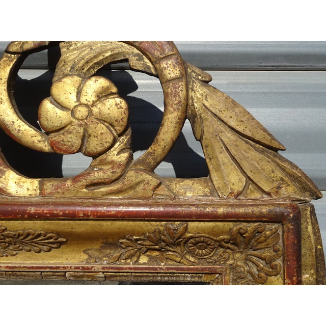 Gold Antique Louis XVI Style Mirror, 1800s For Sale - Image 8 of 18