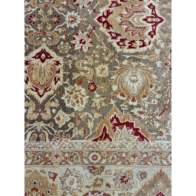 Mid 20th Century Hand-Knotted Indo-Persian Agra Style Wool Rug For Sale - Image 5 of 11