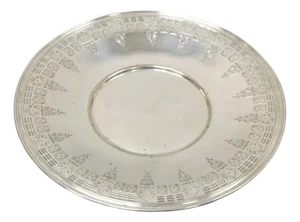 Antique Wallingford Silver Plated Victorian 10" Round Decorated Dish Platter