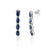 Art Deco Art Deco Diamond Blue Sapphire Dangle Earrings in Solid 14k White Gold- 2 Pieces For Sale - Image 3 of 7