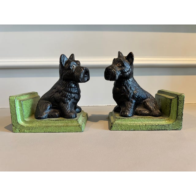 Mid-Century Modern A Pair of Vintage Cast-Iron Scottie Dog Bookends For Sale - Image 3 of 8