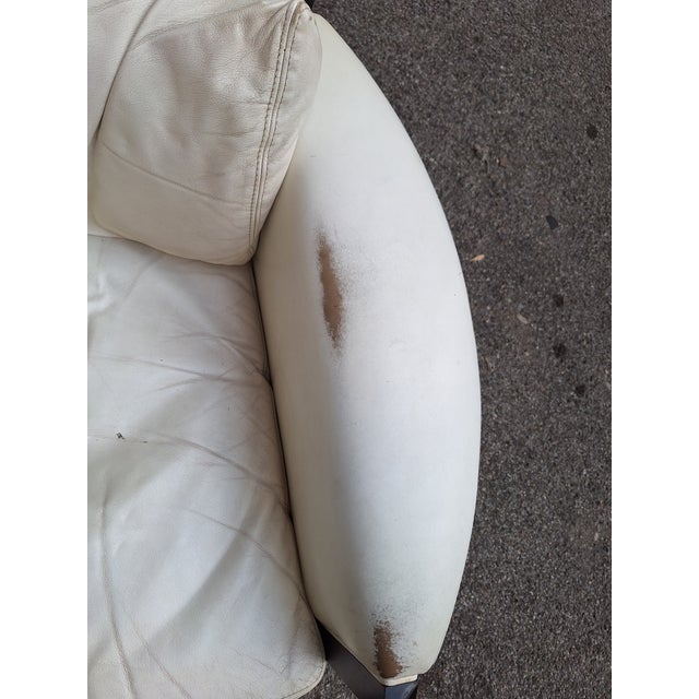 Wood Model Peggy Armchair in White Leather by Umberto Asnago for Giorgetti, 1980s For Sale - Image 7 of 9