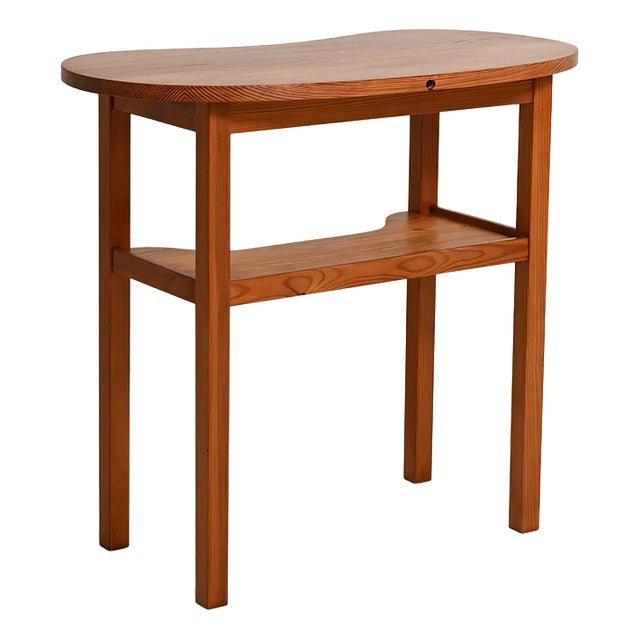 Nordic Pine Console Table with Shelf, 1950s For Sale