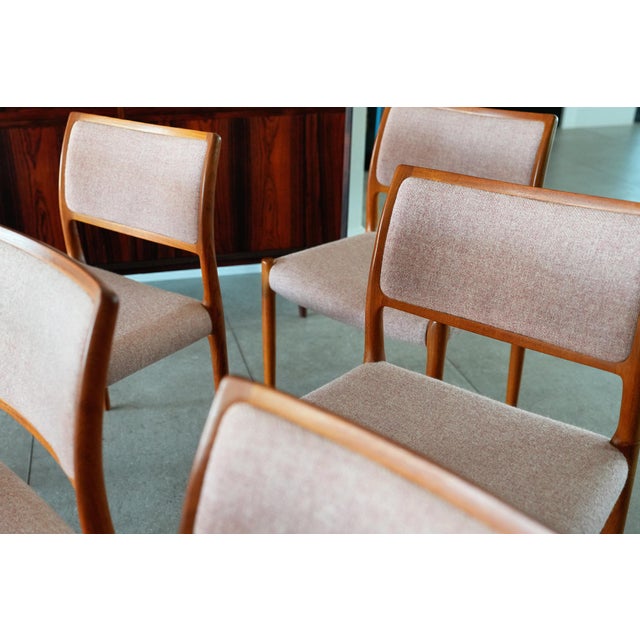 1960s Niels Otto Møller Model #65 & #80 Teak Dining Chairs Set of 8 MCM For Sale - Image 12 of 13