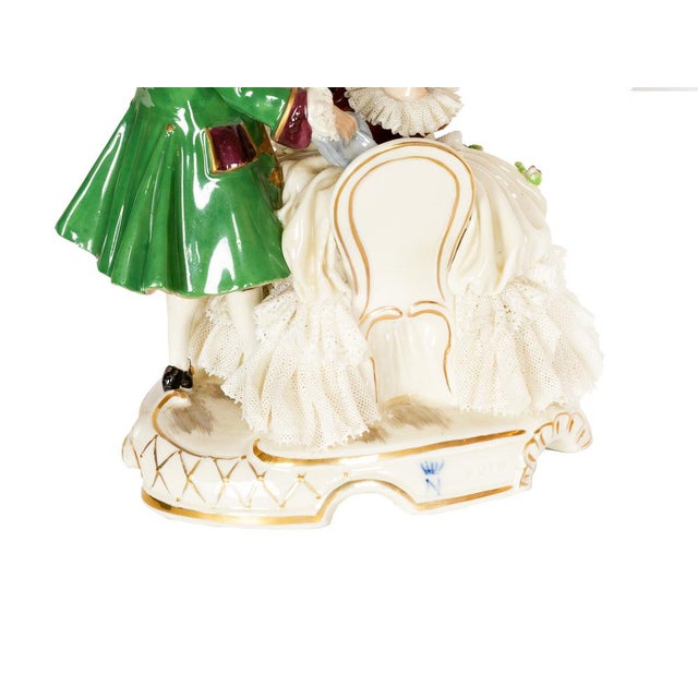 Ceramic Porcelain Figure of Couple Playing Lute from Capodimonte, Early 20th Century For Sale - Image 7 of 9