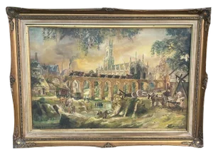 Middleton Railway, Leeds, Oil Painting, Framed