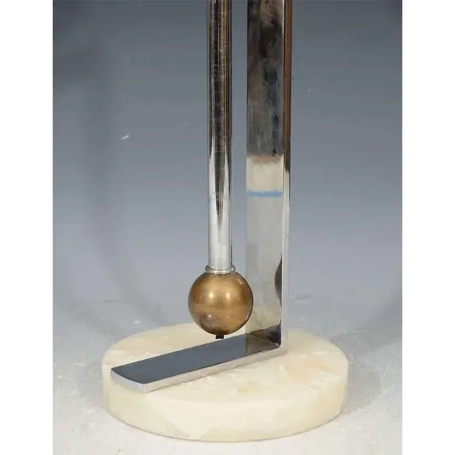 Art Deco Gilbert Rohde Art Deco Nickel & Brass Lamp For Sale - Image 3 of 7