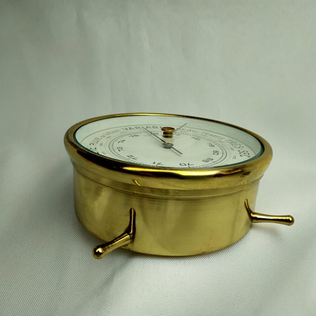 A French Brass Cased Barometer, by Phbn (Pertuis Hulot Bourgeois Naudet), 20th Century For Sale - Image 6 of 7
