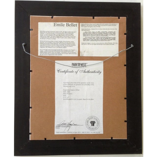 Figurative Emile Bellet "Pleine Floraison" Seriolithograph For Sale - Image 3 of 3