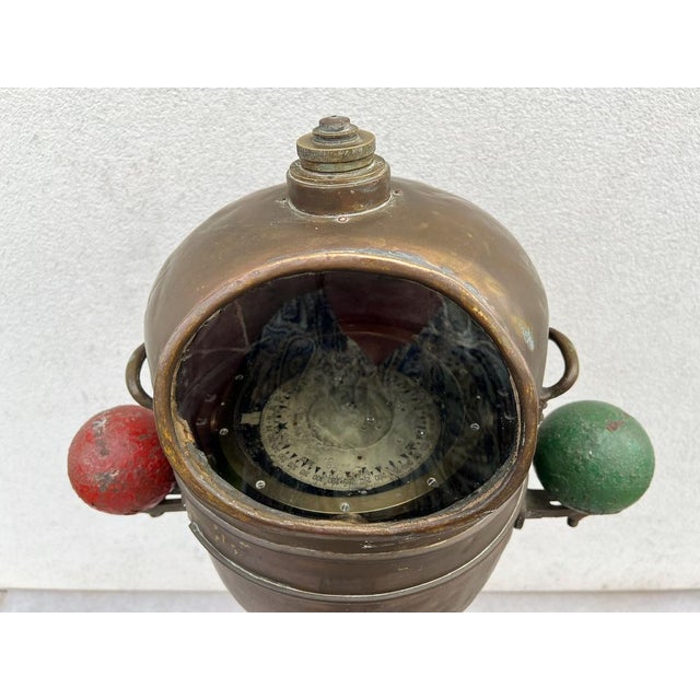 French Nautical Brass Ships Binnacle from E.Vion and Kelvin Hughes, 1940s For Sale - Image 18 of 18