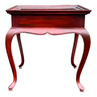 Asian Inspired Queen Anne Style Accent Table For Sale