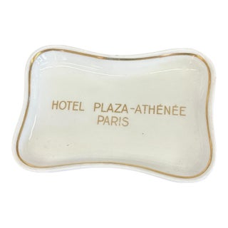 Vintage Hôtel Plaza Athénée Paris Porcelain Ashtray For Sale